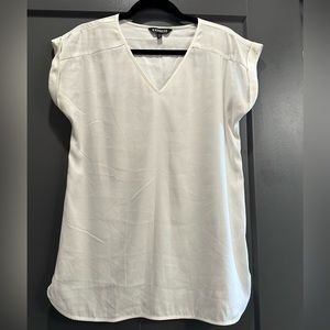 Express Women's Short Sleeve Cream Blouse